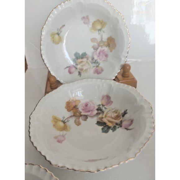 Antique Bavaria Schumann Arzberg Porcelain Serving Bowl and 4 nappies 1920's - Picture 9 of 16